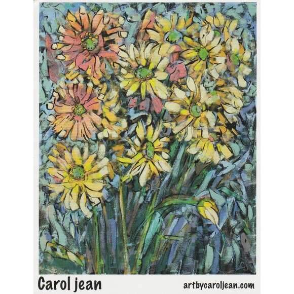Wild Daisies Steamboat Springs Colorado Summertime Carol Jean 4x5 Art Card - Picture 1 of 2